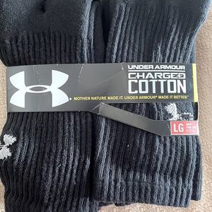 Final price!Under Armour black cotton socks crew length